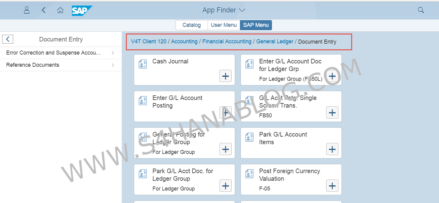 Fiori 2.0 GUI Menu